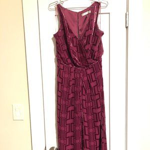 Trina Turk Pink Chiffon Velvet Geometric Jumpsuit